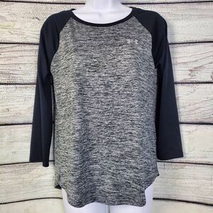 Under Armour Women’s Black Heathered Long Sleeve Active Top Size L